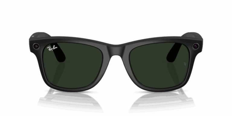 RW 4008 META WAYFARER LARGE MATTE BLACK Clear to Graphite Green Transitions® - Gallery Image