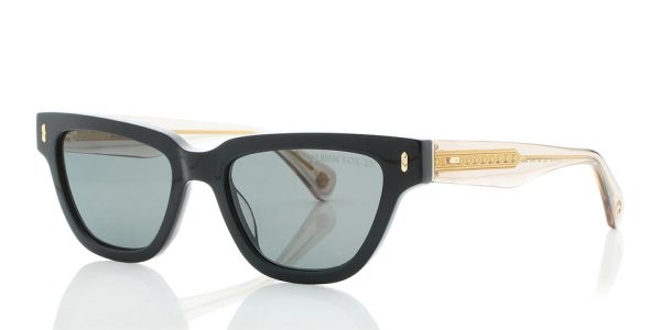 SHISEN FOX HOMIKO BLACK/ CHAMPAGNE SUNGLASS - Gallery Image